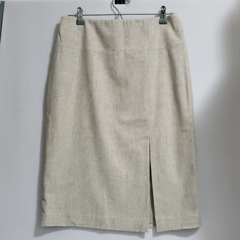 Banana Republic Ivory Slit Staight Skirt